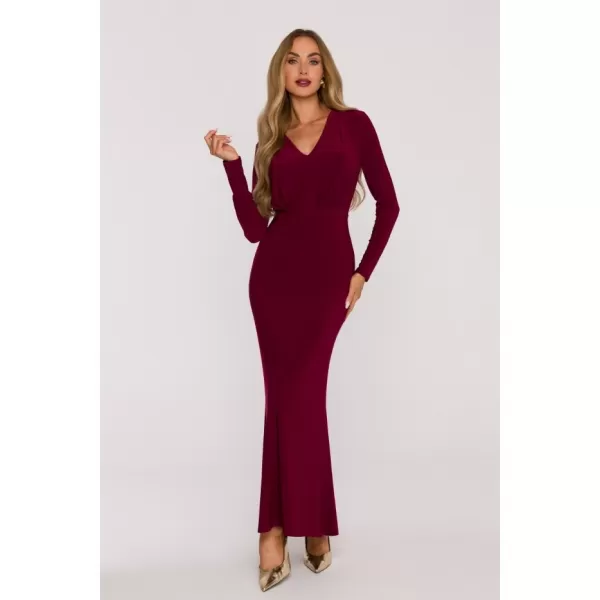 Dámské šaty MOE M891 MAROON 
