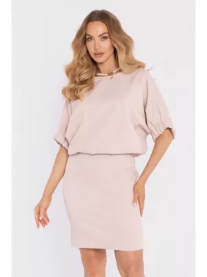 Dámské šaty MOE M904 LIGHT BEIGE