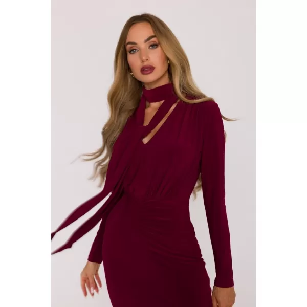  Dámské šaty MOE M891 MAROON 