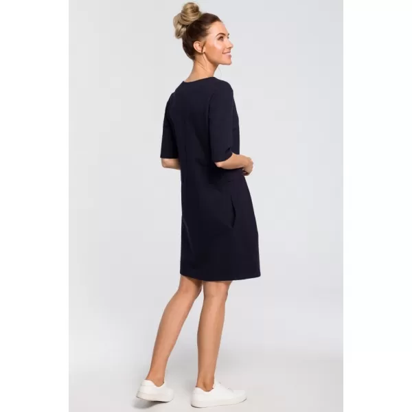  Dámské šaty MOE M422 NAVY BLUE 