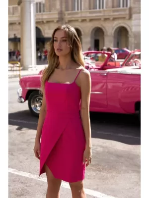 Dámské šaty MOE M744 FUCHSIA