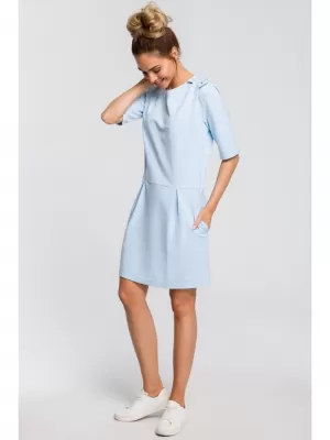 Dámské šaty MOE M422 LIGHT BLUE