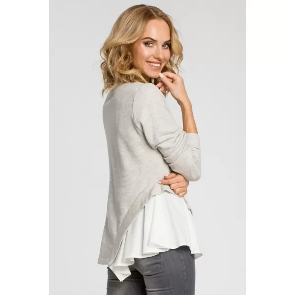  Dámská halenka MOE M333 LIGHT GREY 