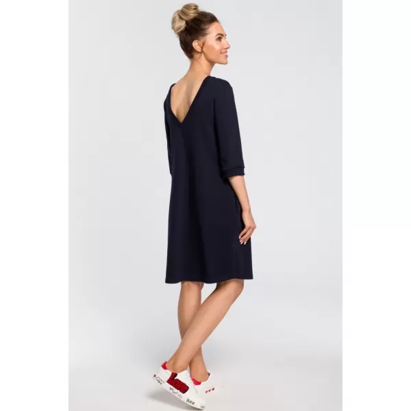  Dámské šaty MOE M417 NAVY BLUE 