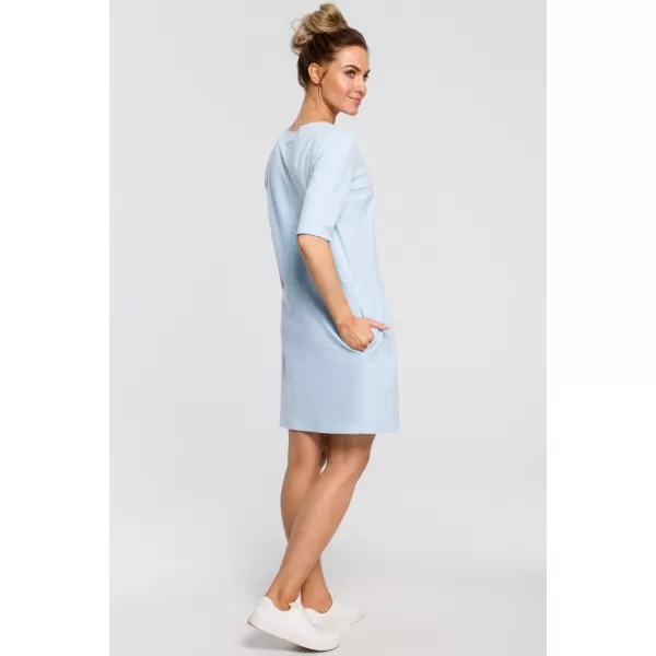  Dámské šaty MOE M422 LIGHT BLUE 