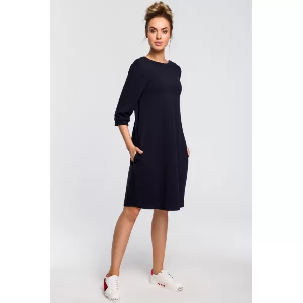  Dámské šaty MOE M417 NAVY BLUE 