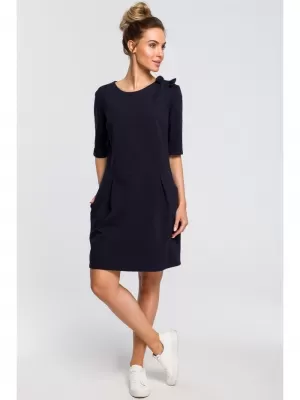 Dámské šaty MOE M422 NAVY BLUE