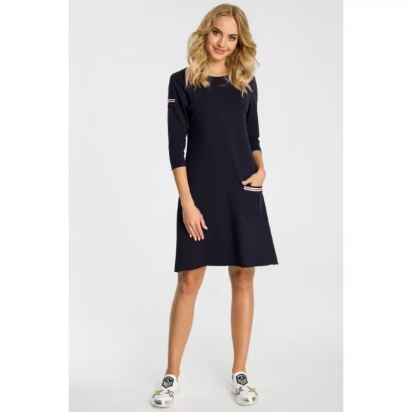  Dámské šaty MOE M343 NAVY BLUE 