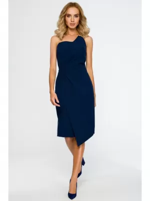 Dámské šaty MOE M409 NAVY BLUE