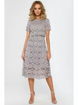 Dámské šaty MOE M405 GREY