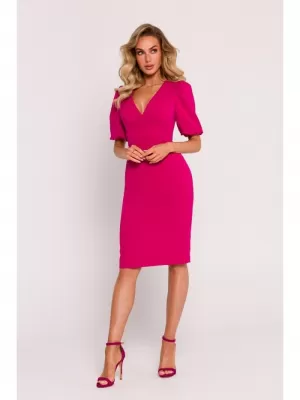 Dámské šaty MOE M779 FUCHSIA