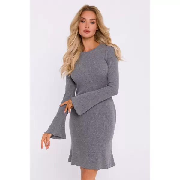  Dámské šaty MOE M821 GREY MELANGE 