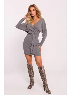 Dámské šaty MOE M819 GREY MELANGE