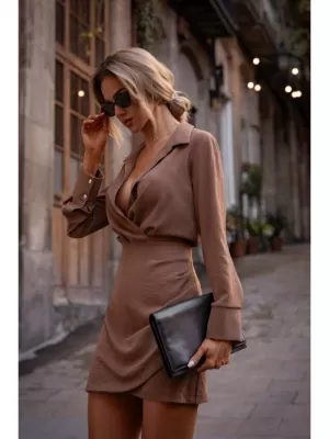 Dámské šaty MOE M783 CHOCOLATE