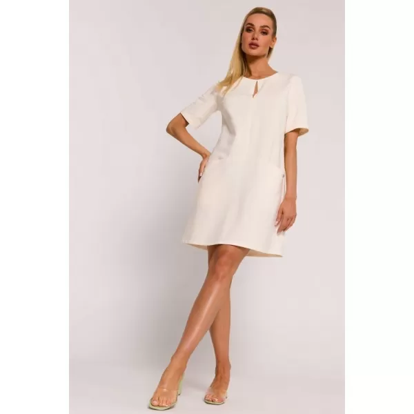  Dámské šaty MOE M788 CREAM 