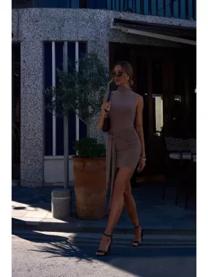 Dámské šaty MOE M841 BEIGE