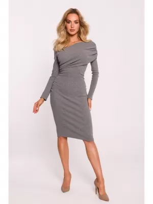 Dámské šaty MOE M820 GREY MELANGE