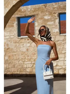 Dámské šaty MOE M843 LIGHT BLUE