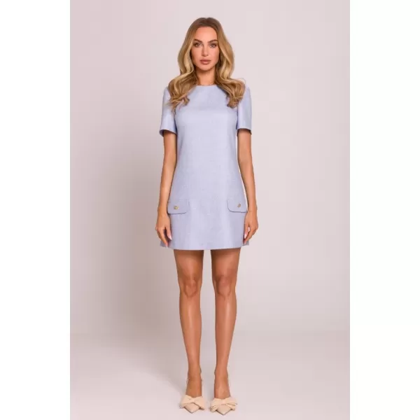  Dámské šaty MOE M855 LIGHT BLUE 
