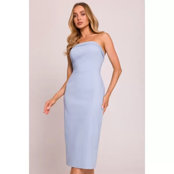  Dámské šaty MOE M843 LIGHT BLUE 