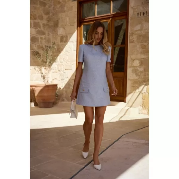  Dámské šaty MOE M855 LIGHT BLUE 