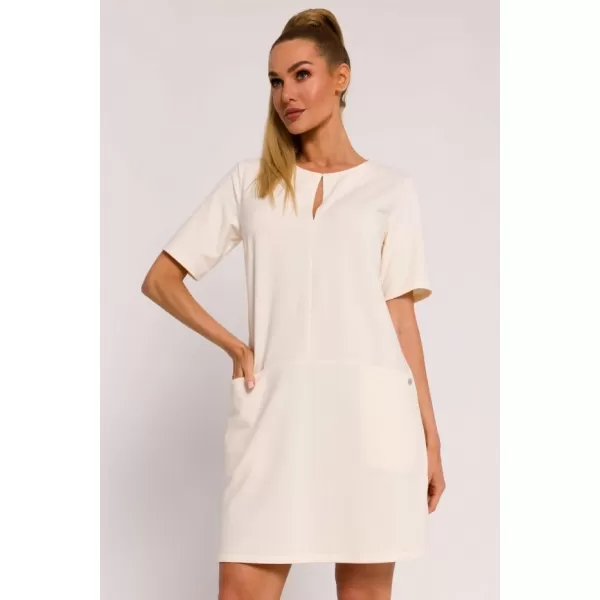  Dámské šaty MOE M788 CREAM 