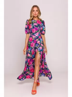 Dámské šaty MOE M858 BLUE/PINK