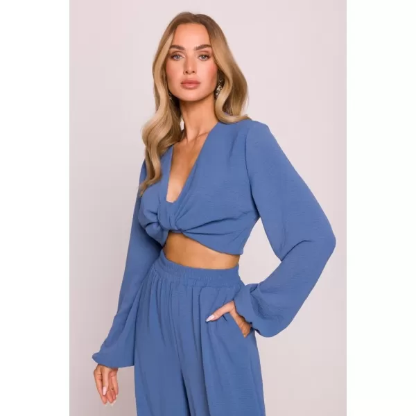  Dámský crop top MOE M861 JEANS 