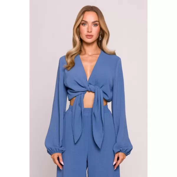  Dámský crop top MOE M861 JEANS 