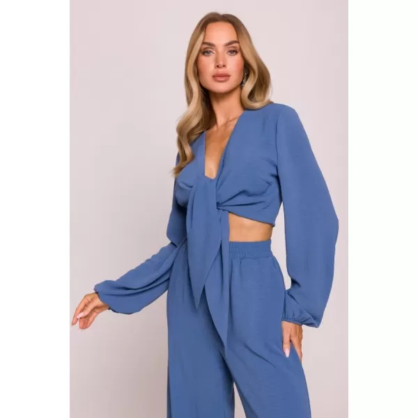  Dámský crop top MOE M861 JEANS 