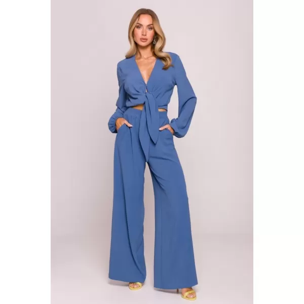 Dámský crop top MOE M861 JEANS 