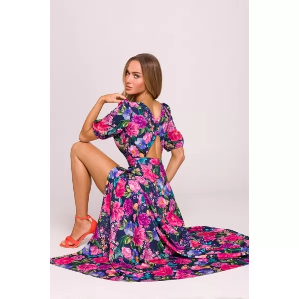  Dámské šaty MOE M858 BLUE/PINK 